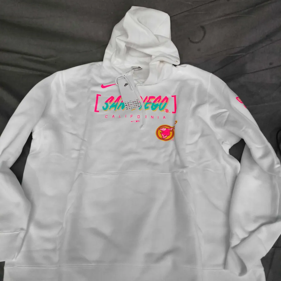 NIKE MLB SAN DIEGO HOODIE IN WHITE MULTI - 2XL