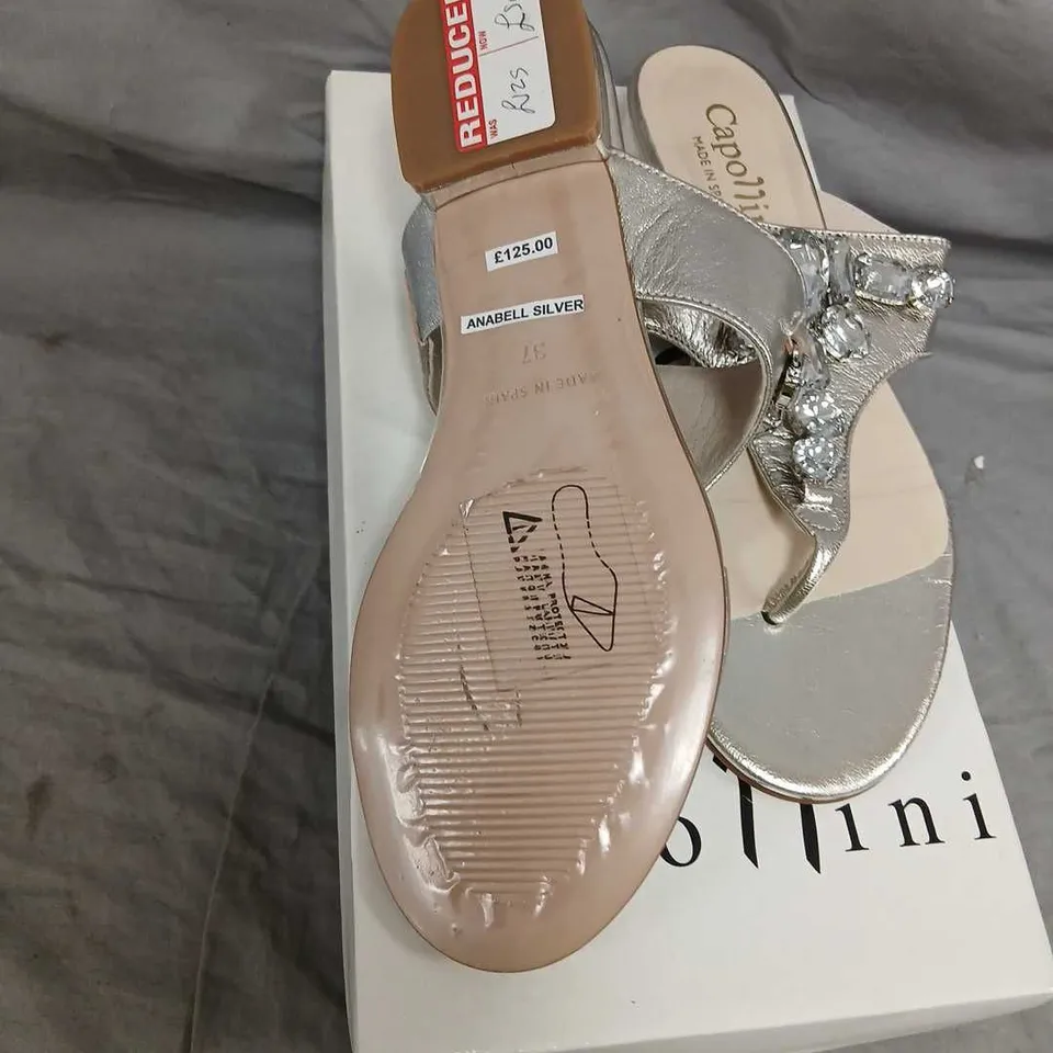 CAPOLLINI ANABELL SILVER SANDALS – UK 4.5 (EU 37)