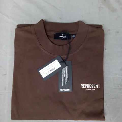 REPRESENT OWNERS CLUB T-SHIRT IN BROWN SIZE M