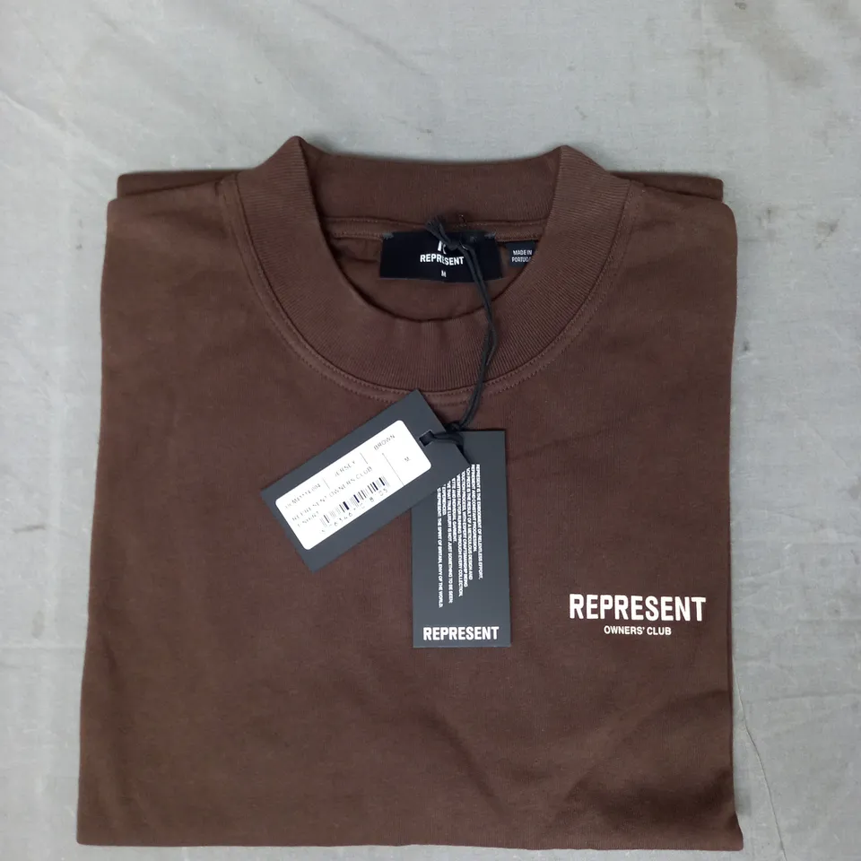 REPRESENT OWNERS CLUB T-SHIRT IN BROWN SIZE M