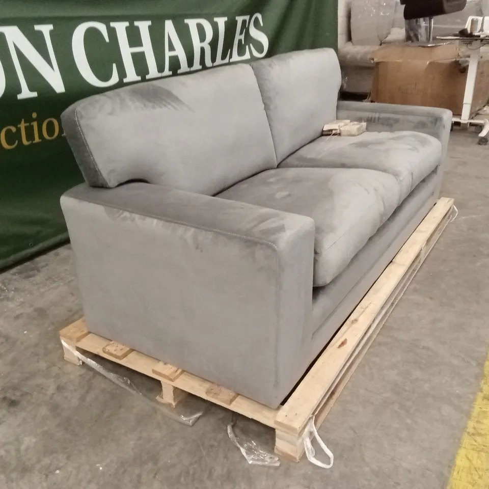 MANHATTAN 3 SEATER SOFA, GREY HOUSE VELVET