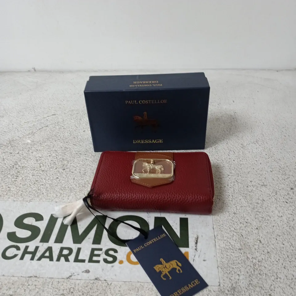 PAUL COSTELLOE DRESSAGE RED LEATHER PURSE
