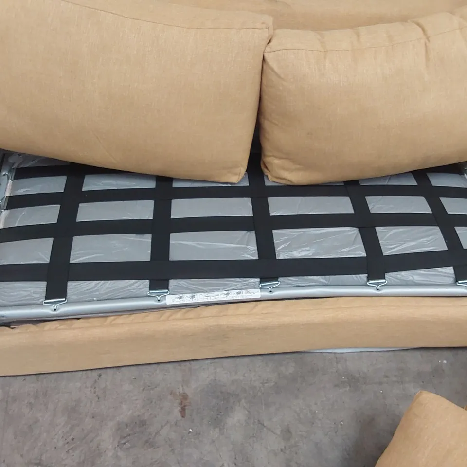 QUALITY DESIGNER ASHWELL CORNER CHAISE STORAGE SOFA BED WITH STORAGE OTTOMAN/FOOTSTOOL - MARIGOLD FABRIC