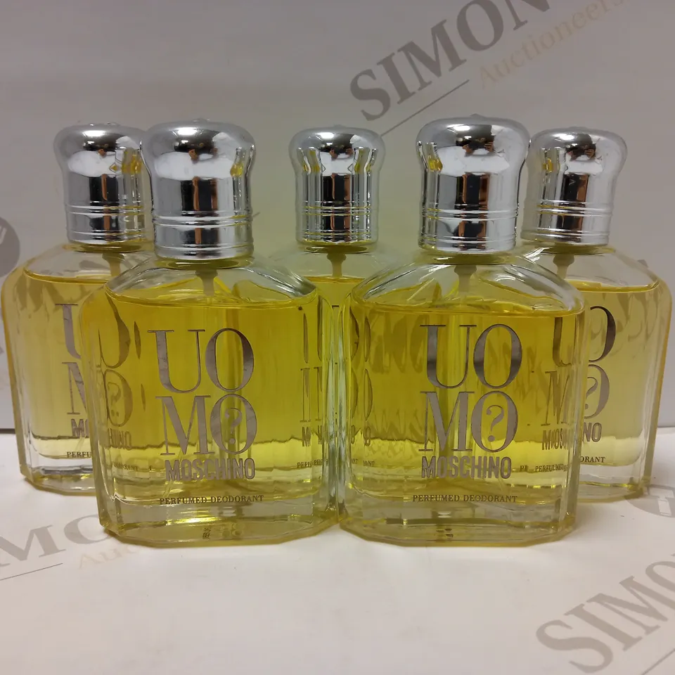 LOT OF 5 X 75ML MOSCHINO UOMO? EAU DE TOILETTE SPRAY - COLLECTION ONLY	