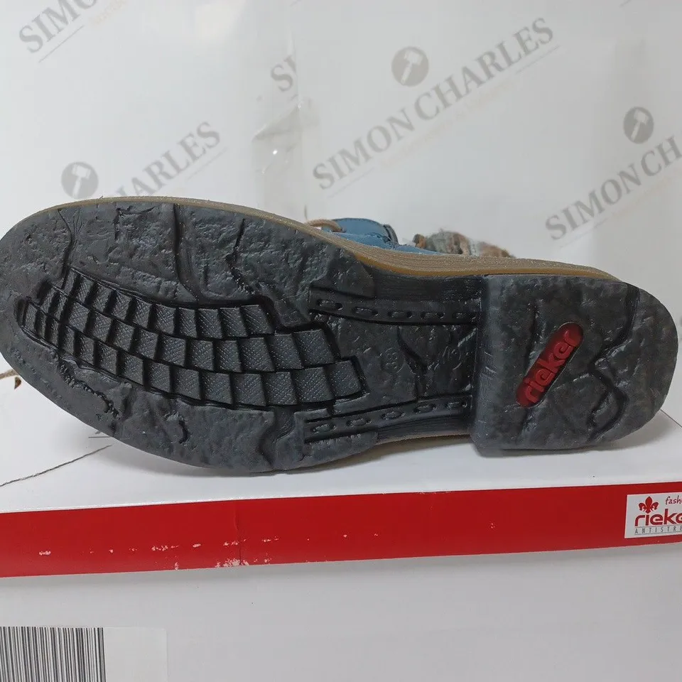 REIKER LACE UP ANKLE BOOTS LIGHT BLUE SIZE 5