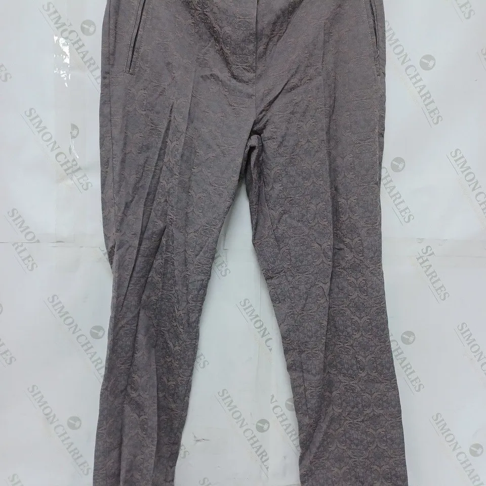 MONOSOON FLORAL PANTS IN GREY - UK 14