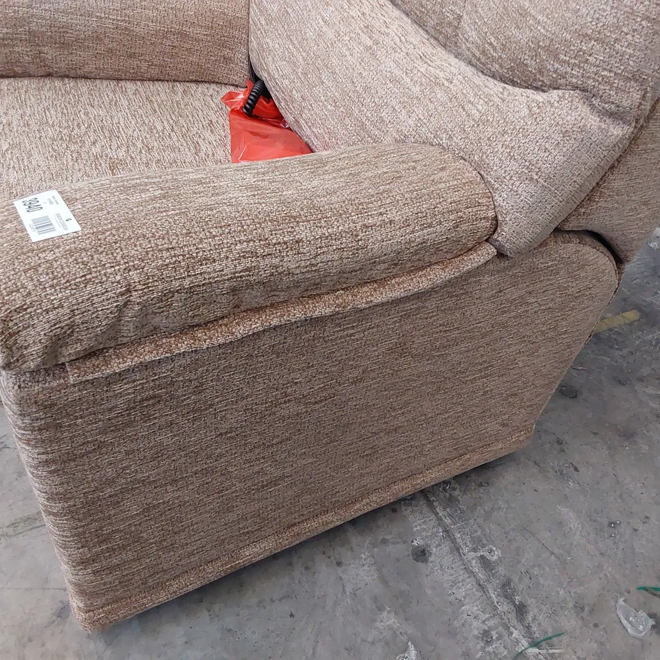 QUALITY BRITISH DESIGNER G PLAN MALVERN DUEL ELEVATE EASY CHAIR BOUCLE COCOA FABRIC 