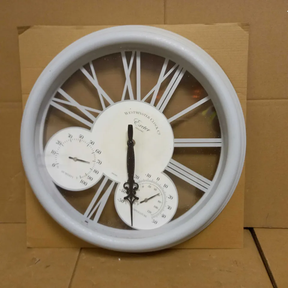 EXETER WALL CLOCK & THERMOMETER  RRP £24.99