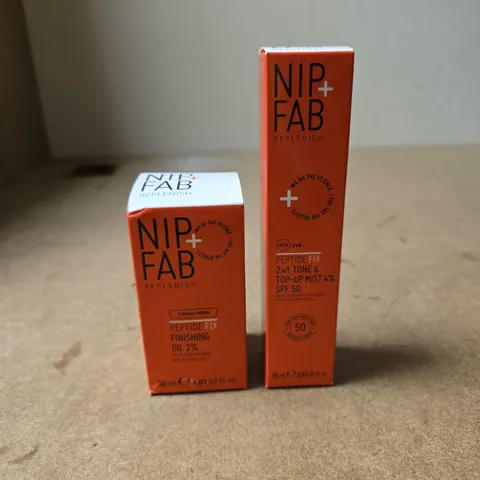 SET OF 2 NIP + FAB ITEMS: PEPTIDE FIX FINISHING OIL + PEPTIDE FIX 2 IN 1 TONE AND TOP UP MIST