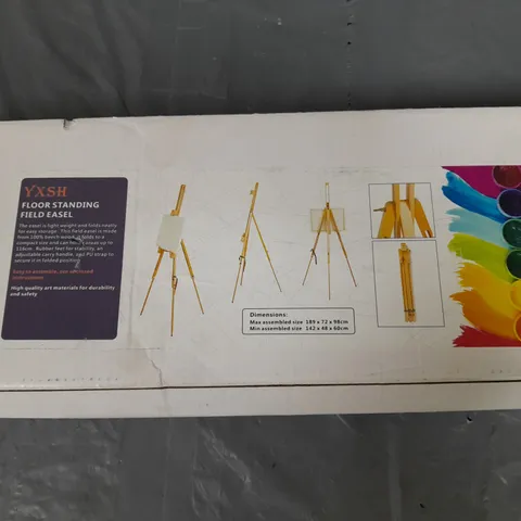 BOXED YXSH FLOOR STANDING FIELD EASEL - COLLECTION ONLY 