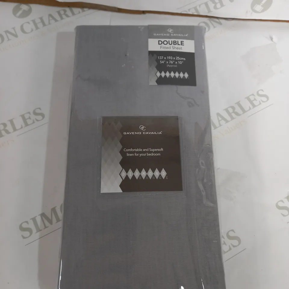 FITTED SHEET DIAMOND DOUBLE GREY