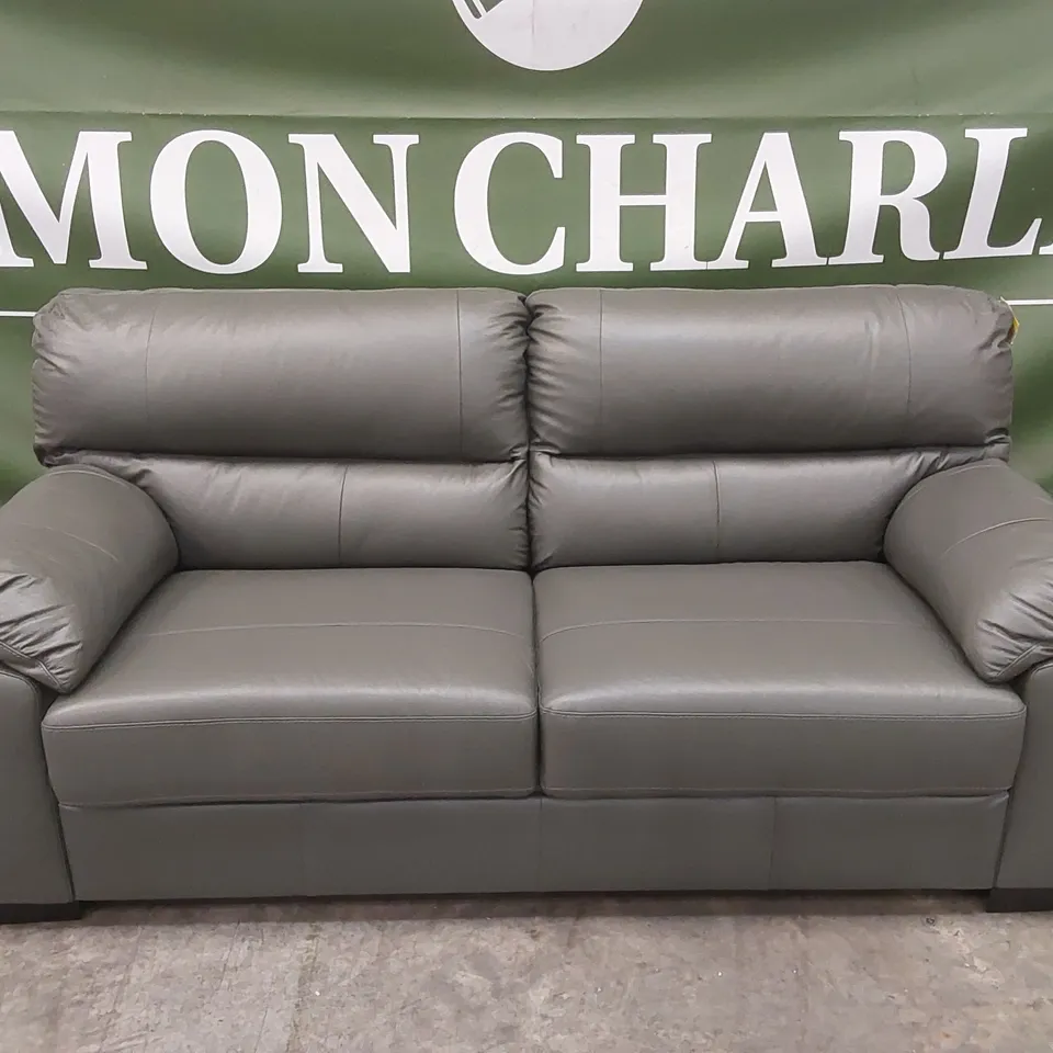 AMBROSE LEATHER 3 SEATER SOFA - ELEPHANT GREY  RRP £1299