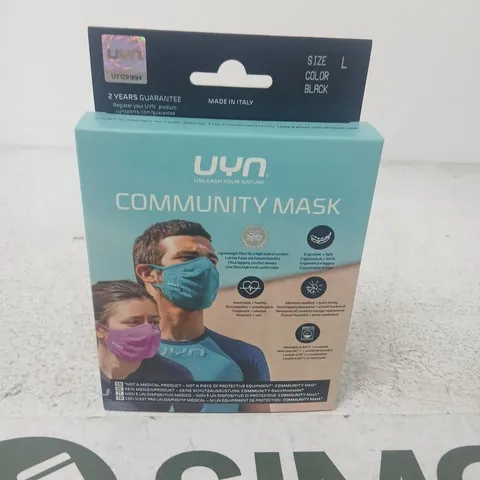 APPROXIMATELY 50 UYN COMMUNITY MASK – SIZE L, BLACK (MADE IN ITALY)