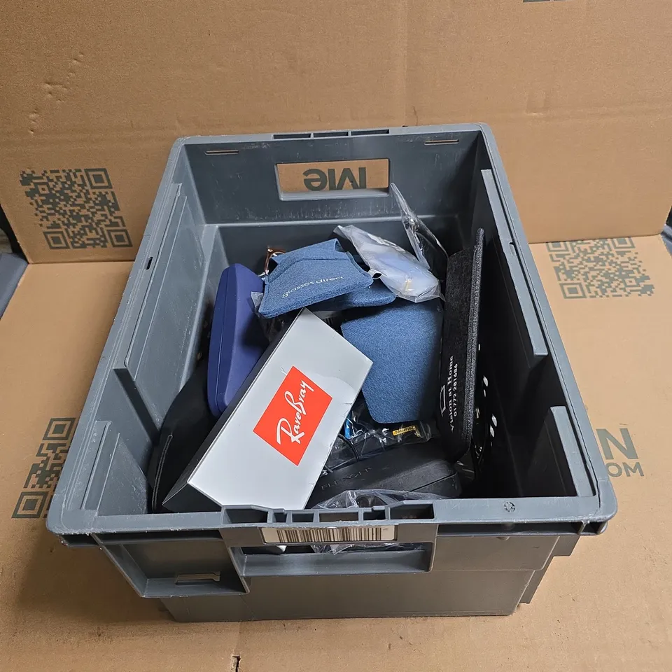 TOTE OF APPROXIMATELY 20 ASSORTED GLASSES/SUNGLASSES RELATED ITEMS TO INCLUDE GLASSES DIRECT, VISION AT HOME, RARE BRAY ETC