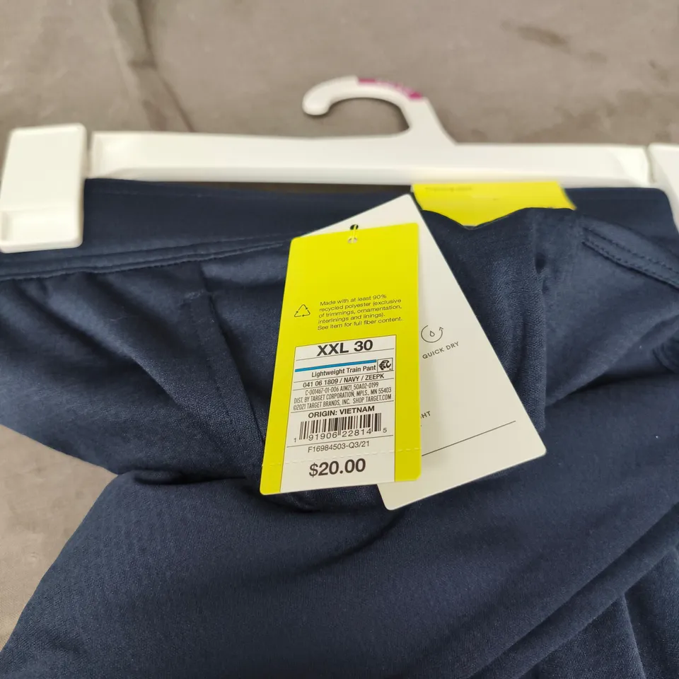2 x NAVY LIGHTWEIGHT TRAIN PANT – XXL 30 (VERIFY MODEL)