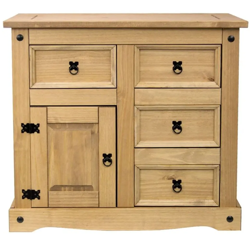 BOXED HAROLD 4 DRAWER 80CM WIDE SOLID PINE WOOD CHEST OF DRAWERS (1 BOX)