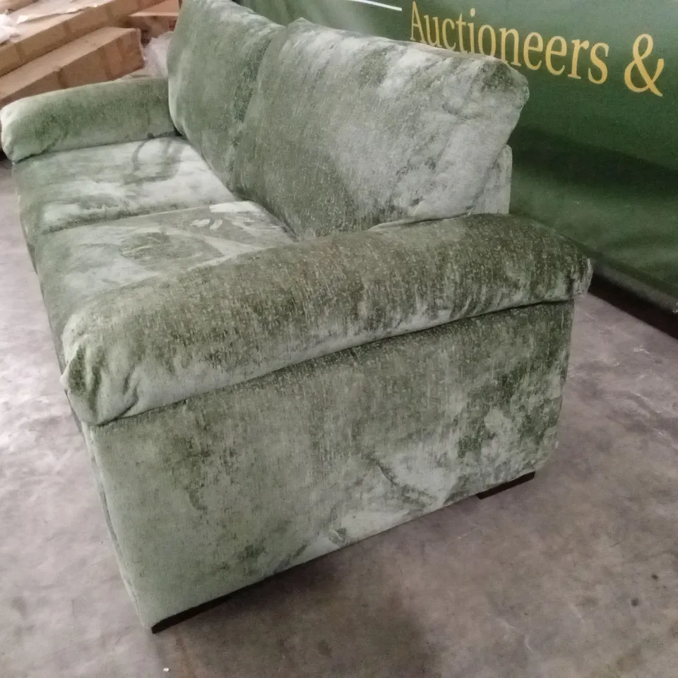 SALERNO STANDARD BACK 3 SEATER FABRIC SOFA - GREEN RRP £599