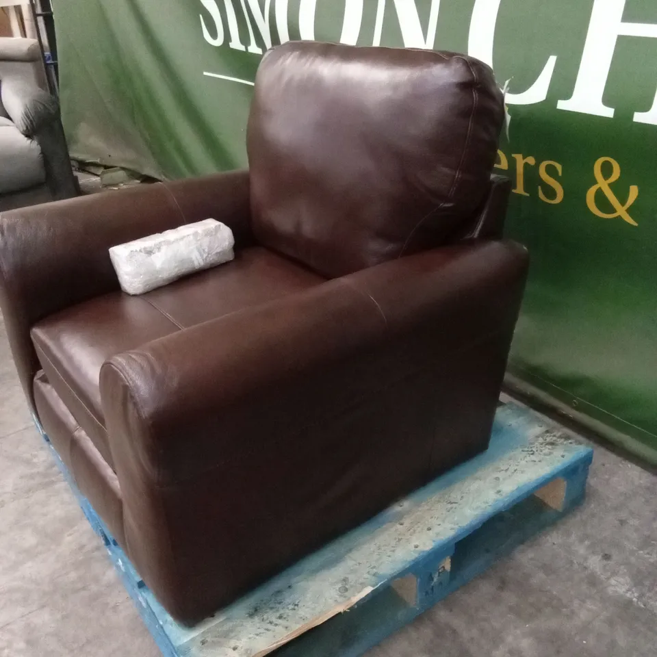 BAILEY LEATHER ARMCHAIR - CHOCOLATE  RRP £699