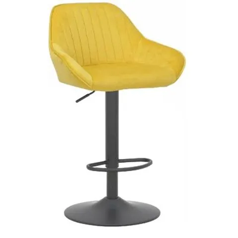 BOXED KENERY HEIGHT ADJUSTABLE BAR STOOL - MUSTARD (1 BOX)