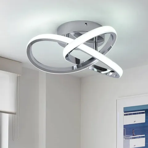 BOXED JANYIA 1-LIGHT 28CM UNIQUE/STATEMENT GEOMETRIC LED SEMI FLUSH MOUNT (1 BOX)