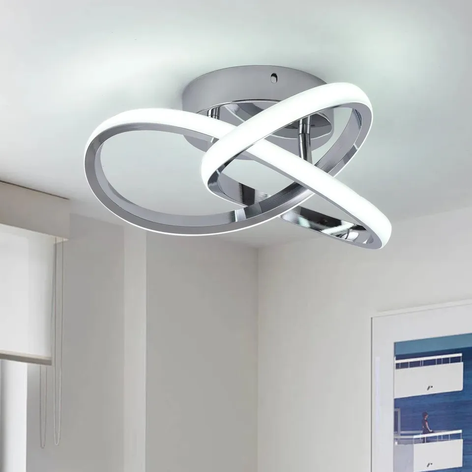 BOXED JANYIA 1-LIGHT 28CM UNIQUE/STATEMENT GEOMETRIC LED SEMI FLUSH MOUNT (1 BOX)