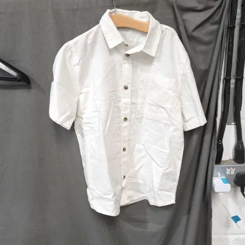 H&M WHITE SHORT-SLEEVE LINEN BLEND SHIRT – KIDS UK 10-11YRS
