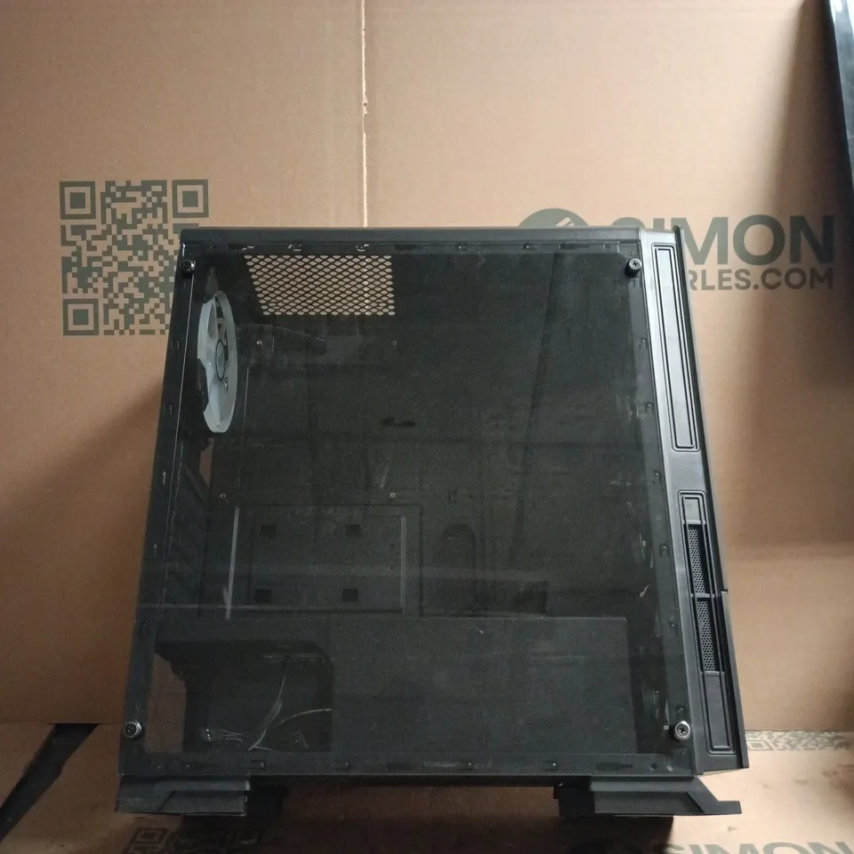 BLACK MID-TOWER PC CASE WITH SIDE WINDOW PANEL