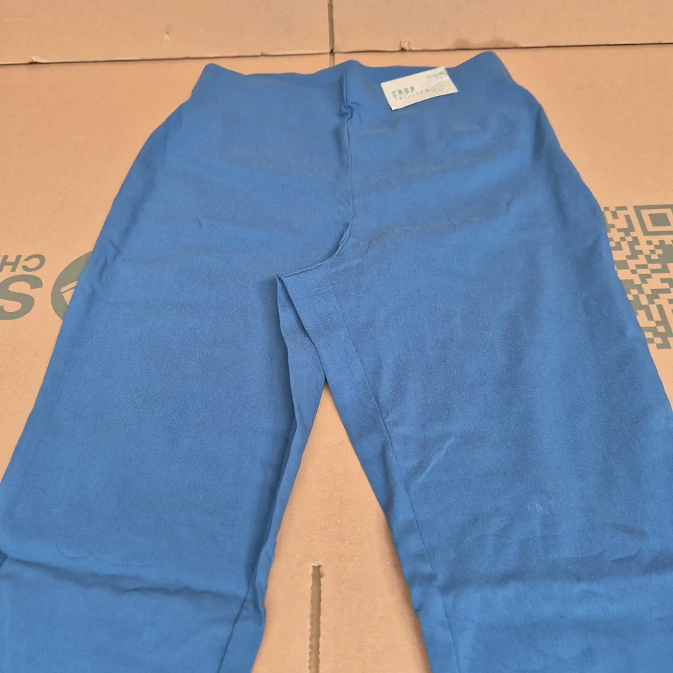 ROMAN CROP TROUSERS – PETROL BLUE, UK 12 (US 8 / EU 40)