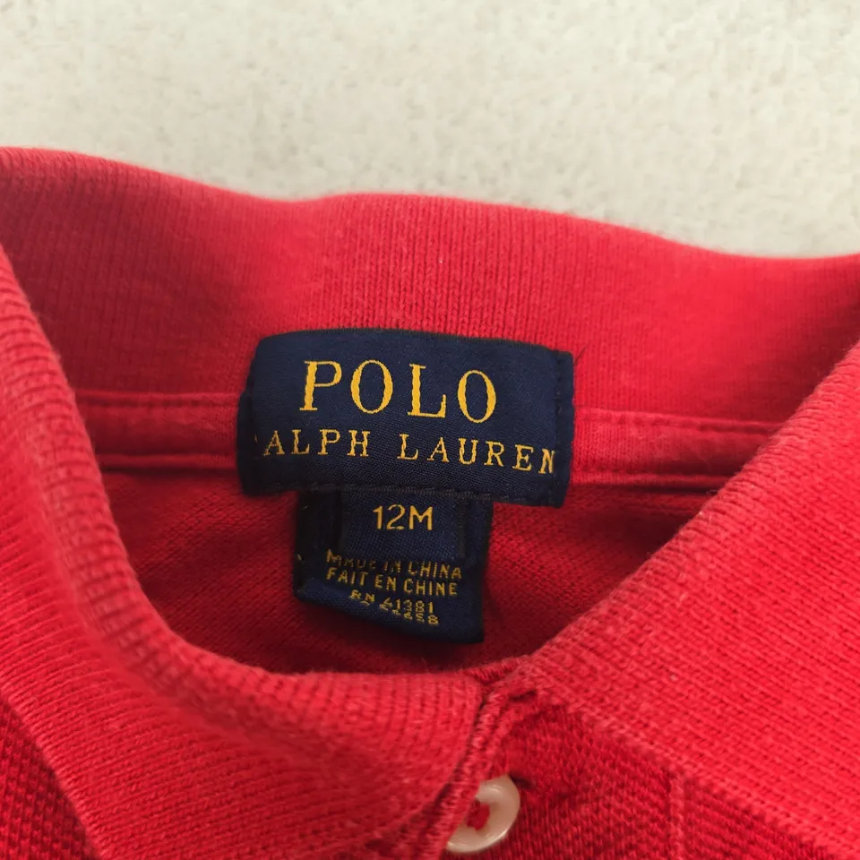 POLO RALPH LAUREN POLO SHIRT – RED, 12M CHILDRENS