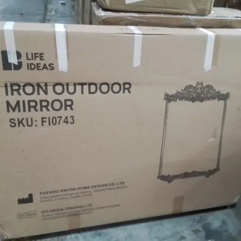 BOXED IRON OUTDOOR MIRROR 