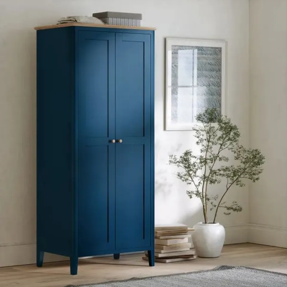 BOXED MARLOW DOUBLE WARDROBE - NAVY (1 BOX)
