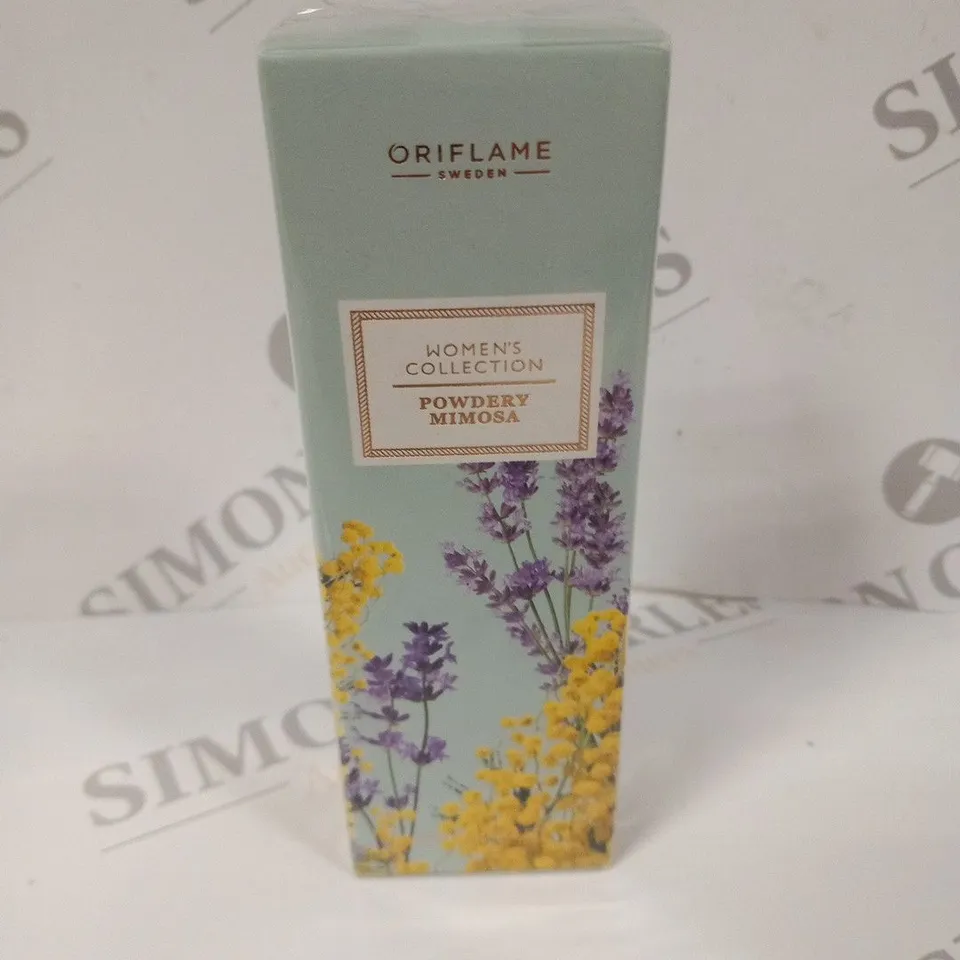 BOXED AND SEALED ORIFLAME WOMEN'S COLLECTION POWDERY MIMOSA EAU DE TOILETTE 75ML