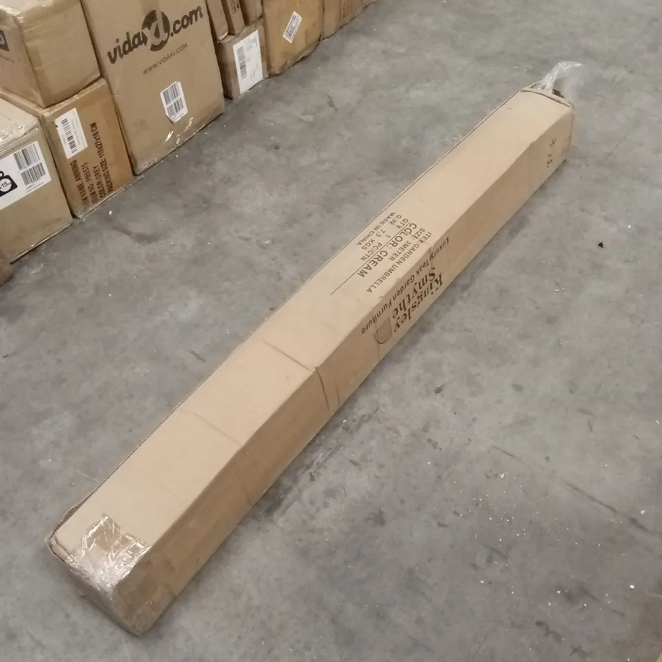 BOXED KINGSLEY SMYTHE 3m GARDEN UMBRELLA - CREAM