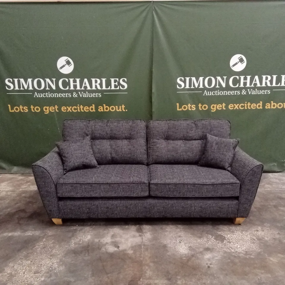 HALSTOW 3 SEATER FABRIC SOFA - CHARCOAL RRP £489