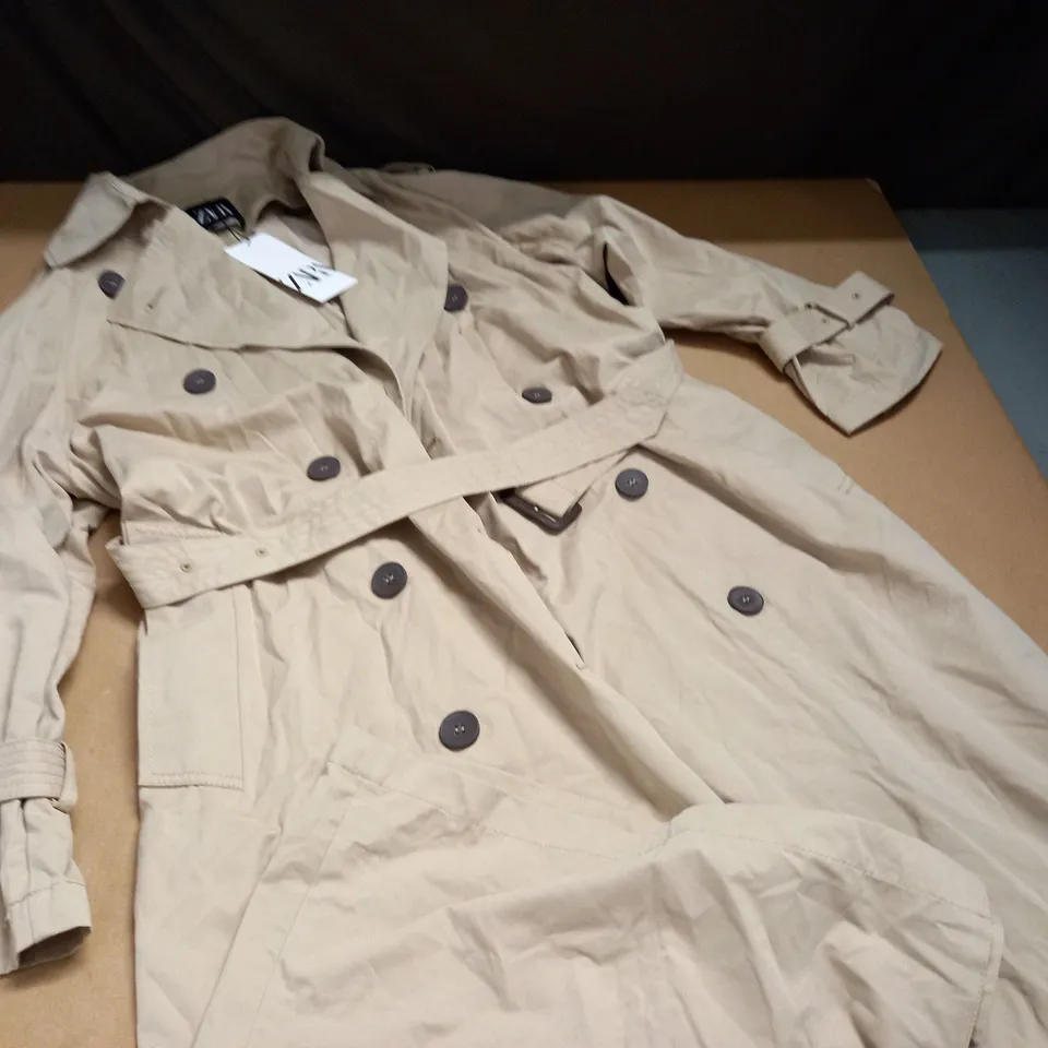 ZARA LIGHT BROWN TRENCH COAT - XS