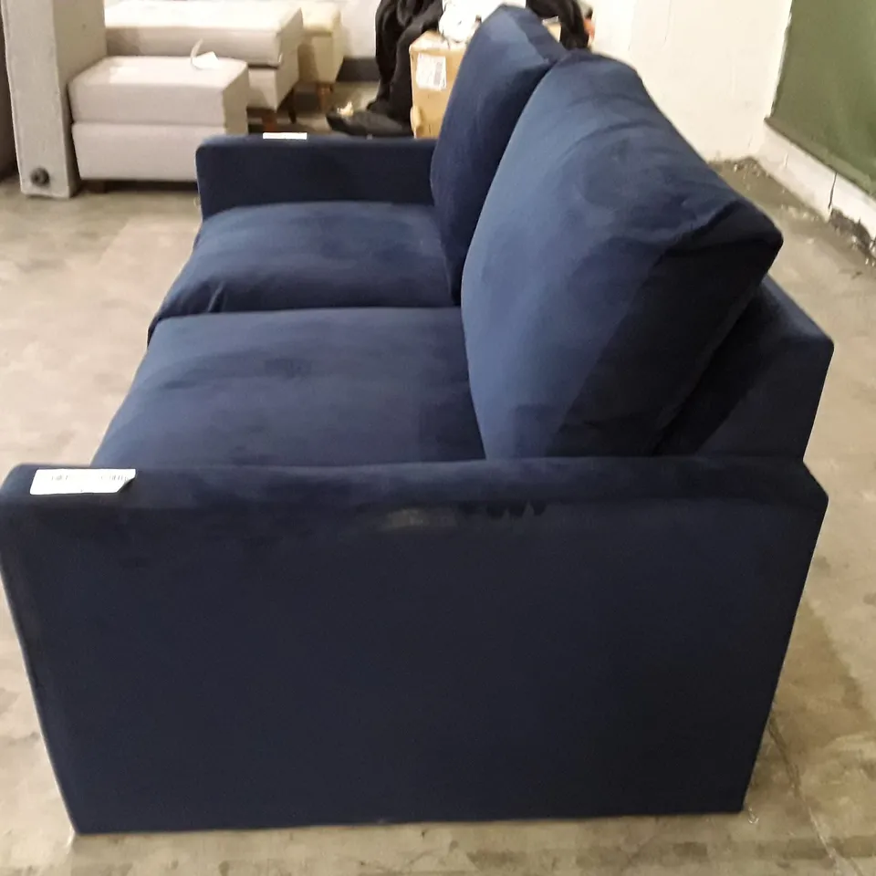 QUALITY DESIGNER FOXHAM 2 SEATER SOFA - SAPPHIRE FABRIC