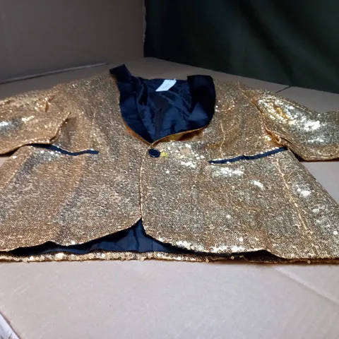 DESIGNER GOLD/SEQUIN DETAILED BLAZER - MEDIUM