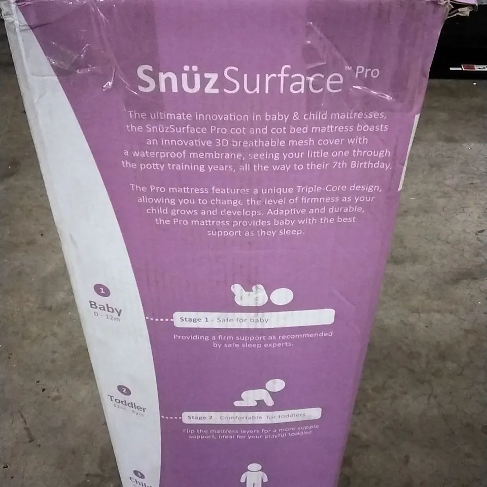 SNUZ SURFACE PRO BABY AND CHILD SIZE ADJUSTABLE MATTRESS