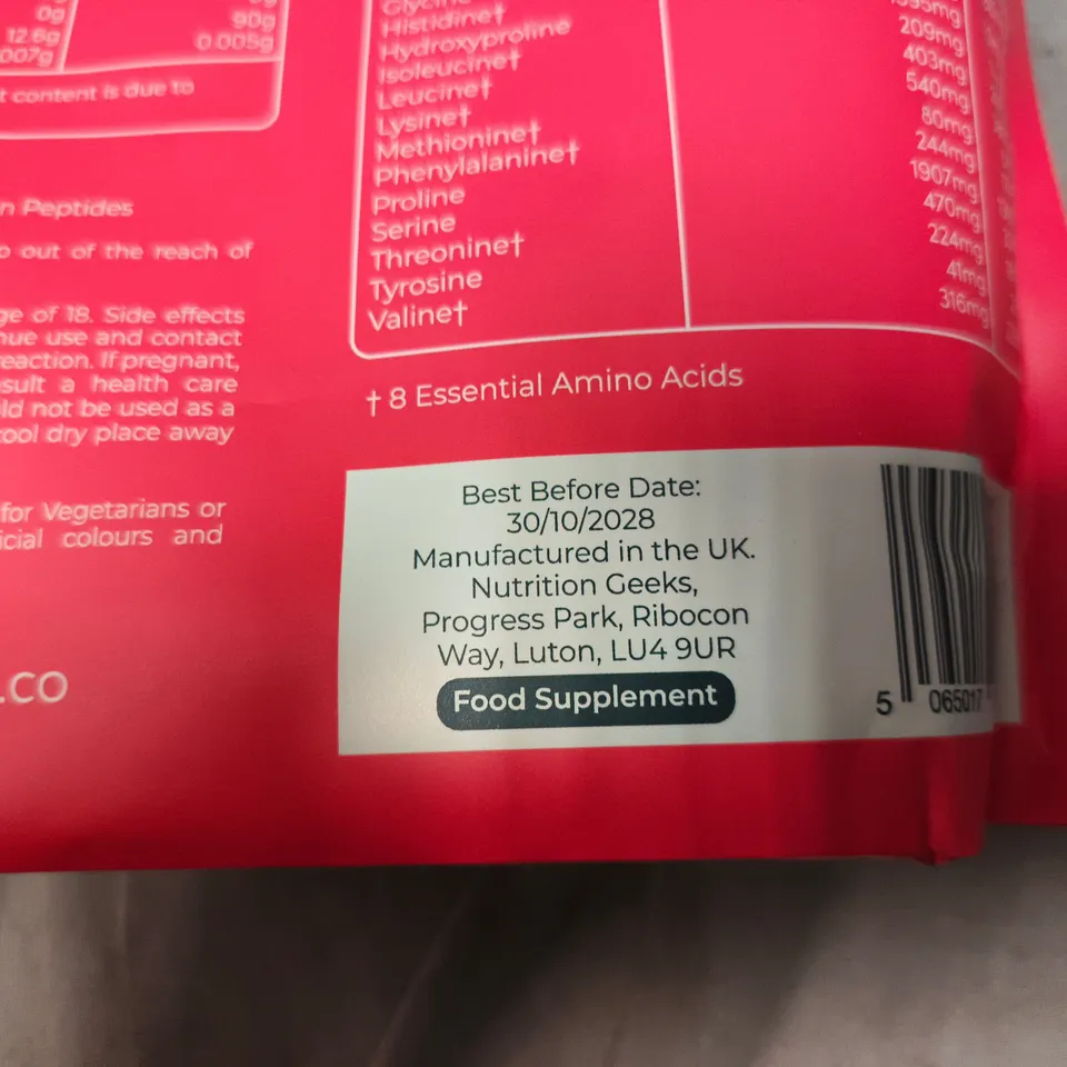 NUTRITION GEEKS COLLAGEN GLOW UP – HYDROLYSED BRAZILIAN BOVINE COLLAGEN POWDER 420G (UNFLAVOURED)