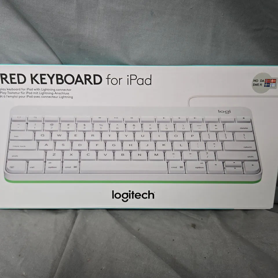 SEALED LOGITECH WIRED KEYBOARD FOR IPAD (SCANDINAVIAN LAYOUT) 