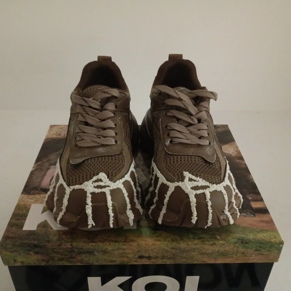 BOXED PAIR OF KOI FOREST LINES MEGA CHUNKY TRAINERS -  UK SIZE 6