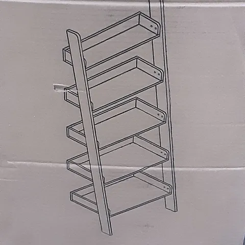 BOXED LADDER BOOKCASE IN RUSTIC OAK ,H170 X W60 X D35 CM 