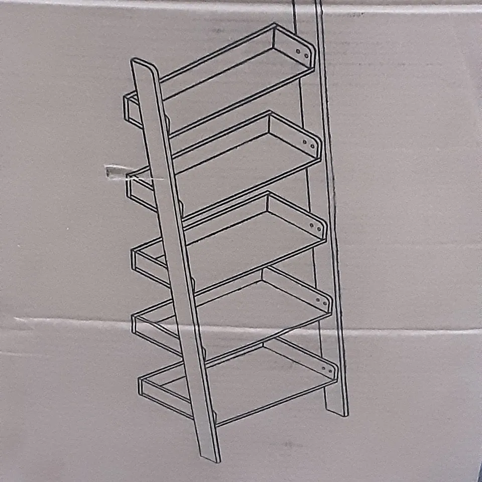 BOXED LADDER BOOKCASE IN RUSTIC OAK ,H170 X W60 X D35 CM 