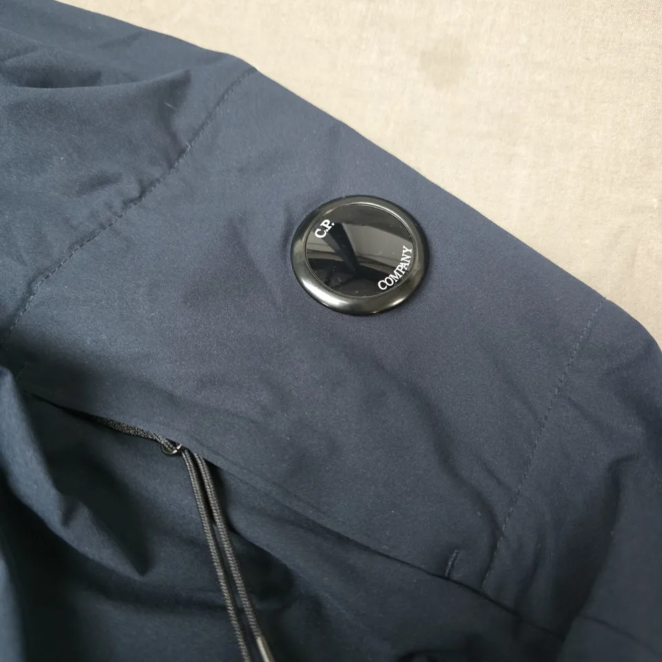 C.P. COMPANY NAVY HOODED JACKET - SIZE UNSPECIFIED