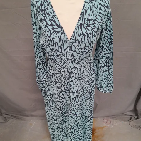 WHITE STUFF MEGAN JERSEY MIDI DRESS IN NAVY MULTI SIZE 10R