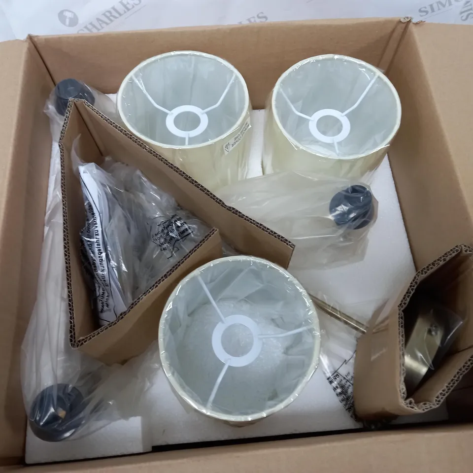 BOXED ENDON LIGHTING BRIO 3-LIGHT SPUTNIK CEILING LIGHT IN ANTIQUE GOLD