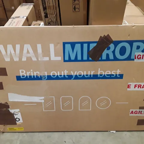 BOXED WALL MIRROR - GOLD