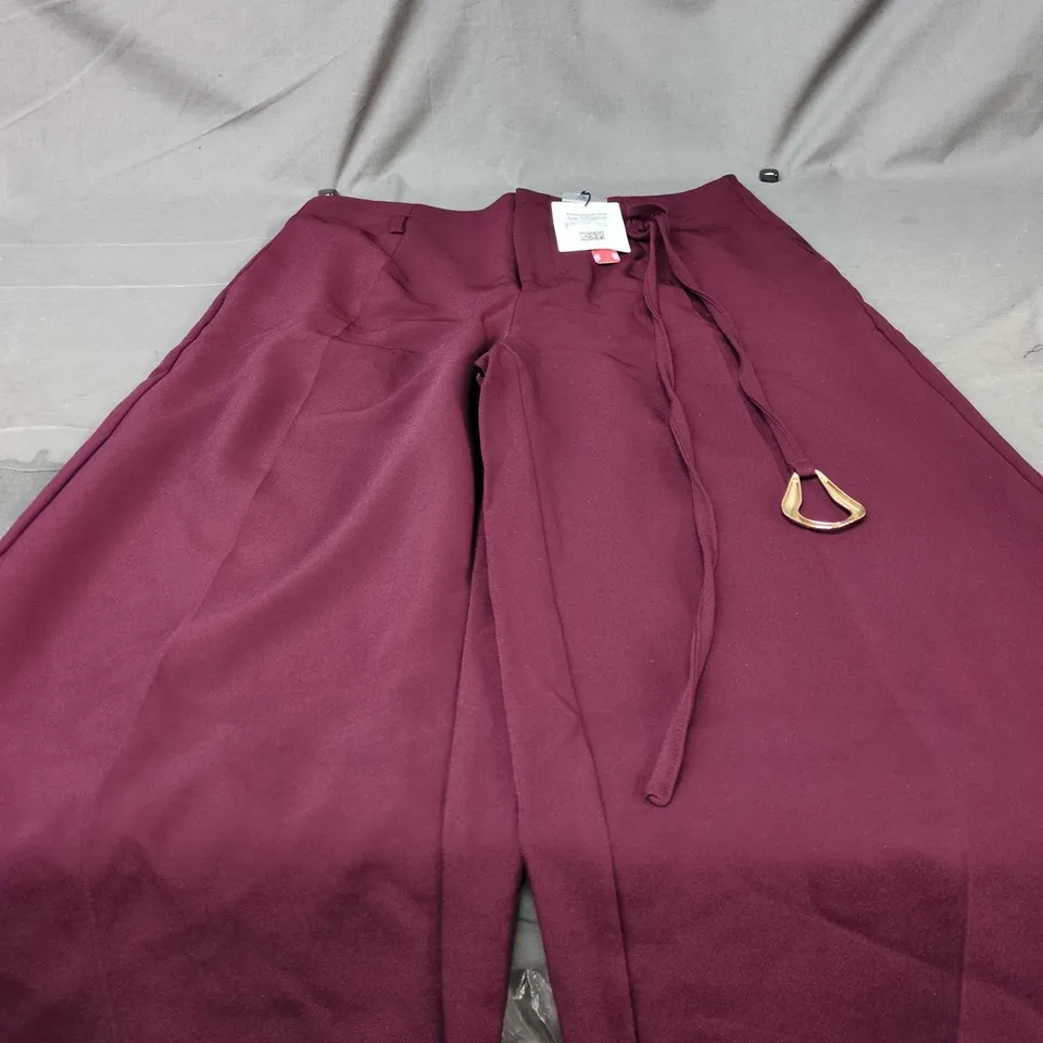 CIDER WOMEN’S WIDE-LEG TROUSERS – BURGUNDY, UK XL