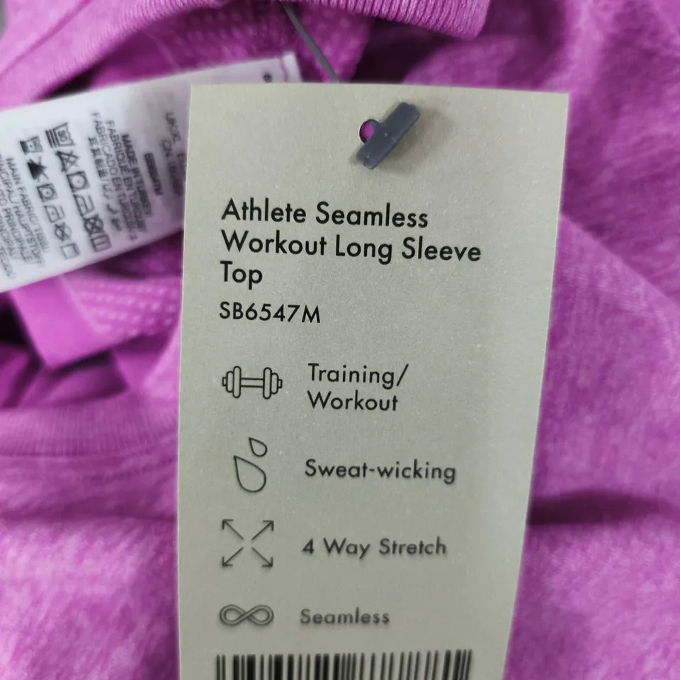 Sweaty Betty Athlete Seamless Workout Long Sleeve Top – UK XL, Pink Marl (SB6547M)