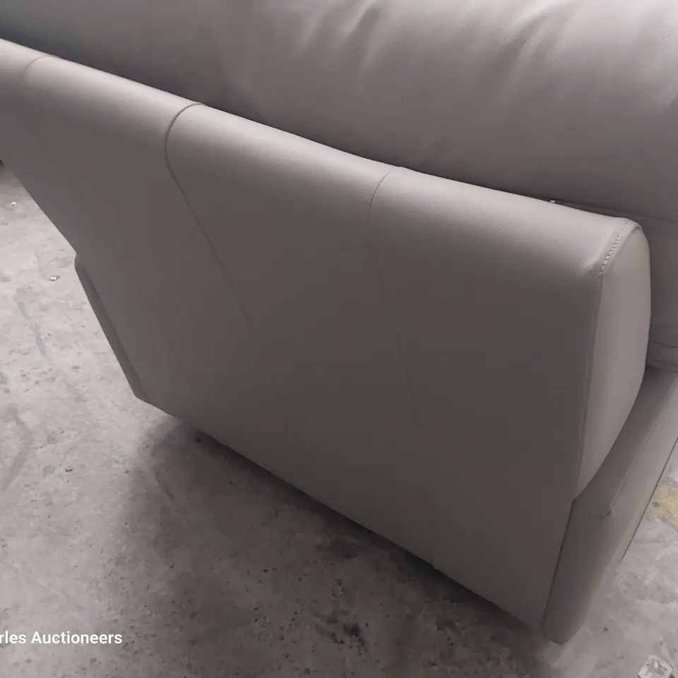 QUALITY BRITISH DESIGNER G PLAN STAMFORD EASY CHAIR CAMBRIDGE GREY LEATHER 